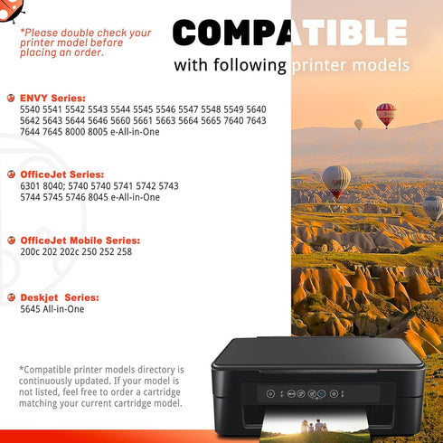 COCCINK 62XL Color Ink Cartridges for Envy 5540 5640 5660 7640 7645 OfficeJet Mobile 200 250 OfficeJet 5740 5746 5745