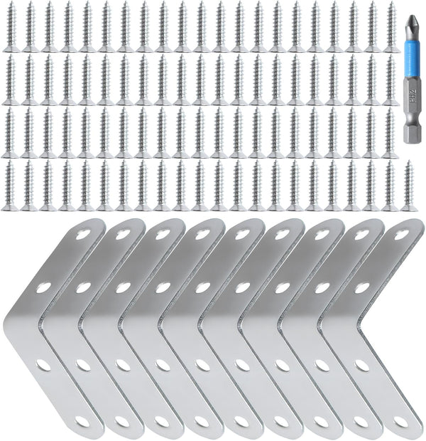 Ferixan L Shaped Corner Brace - Shelf Brackets: Metal Stainless Steel Lightweight Angle