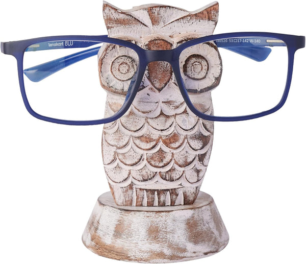 Birthday Gifts for Women Wooden Owl Glasses Holder Night Stand Reading Eyeglass