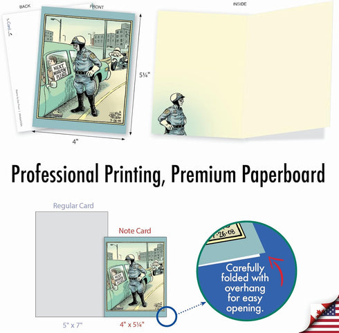 The Best Card Company - 10 Funny Assorted Blank Humor Notecards Boxed Set (4 x 5.12 Inch)