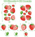 AOWDIAO 80 Pcs Strawberry Wall Decals Peel and Stick for Bedroom, Kitchen, Bathroom & Nursery Cute Strawberry Decor