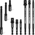 9-Piece Impact Socket Adapter Set, 1/4" 3/8" 1/2" Driver Socket Adapter, Magnetic Screwdriver Bit Holder