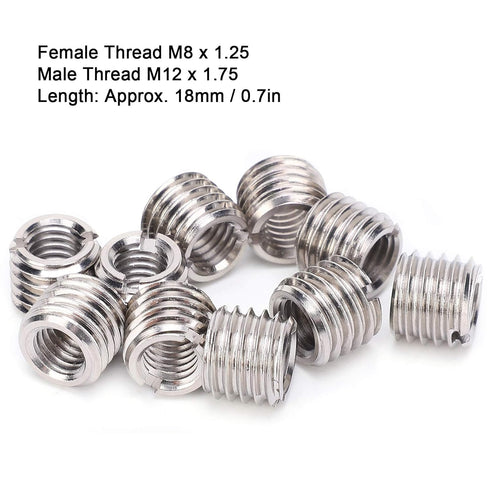 Slotted Repair Nut Kit, 10Pcs Stainless Steel Reducer Nut M8 Female and Male Thread Conversion for Mechanical Repair