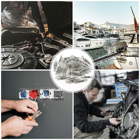 Heat Shrink Butt Connectors, 100 Pcs Clear Marine Grade Insulated Crimp Wire Connectors for Boat Truck Wiring