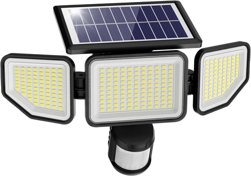 Onforu 4500LM Solar Lights Outdoor, 3 Heads Security Lights with Remote Control,