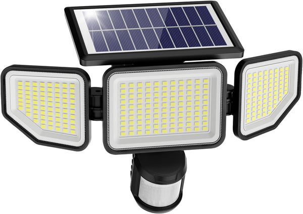 Onforu 4500LM Solar Lights Outdoor, 3 Heads Security Lights with Remote Control,