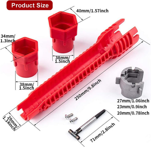 8 in 1 Multifunctional Sink Bathroom Wrench, Plumber Sink Wrench Installation Tool for Pipe Extractor