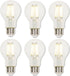 Westinghouse 5258020 6.5 Watt (60 Watt Equivalent) A19 Dimmable Clear Filament LED Light Bulb, 6 Pack
