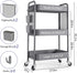 TOOLF 3 Tier Rolling Utility Cart with Wheels, Metal Storage Organizer for Bathroom and Kitchen