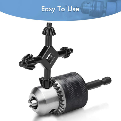 4 Way Chuck Key, Professional Steel Replacement Drill Chuck Key, 4 in 1 Multifunctional for Power Tool