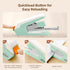 Deli Effortless Desktop Stapler, Heavy Duty, 40-50 Sheet Capacity, One Finger, Includes Staples & Staple Remover, Green