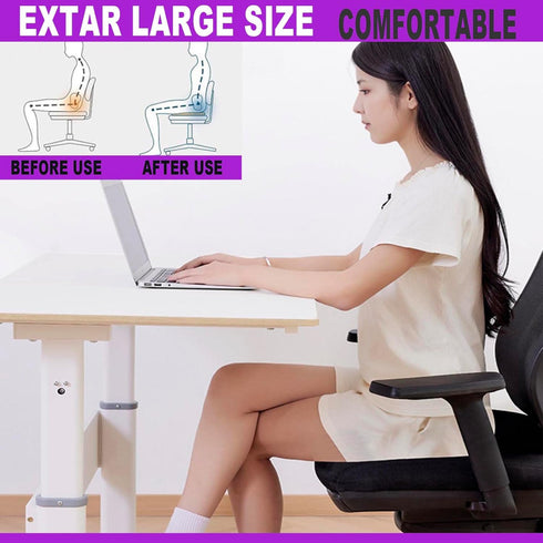 Yuwe Tailbone Extra Large Seat Cushion - Memory Foam Seat Cushion, Office Chair Cushion, Ergonomic Chair, Car Seat