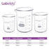 Upgrated 3 Size Low Form Beaker Set, 50ml 100ml 250ml, 3.3 Boro Glass Beakers with Printed Graduation