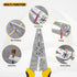 KATA 8 Inch Wire Cutter and Stripper, Cutting for 10-20 AWG Solid Wire, TPR Material Dual Color Handle, Yellow
