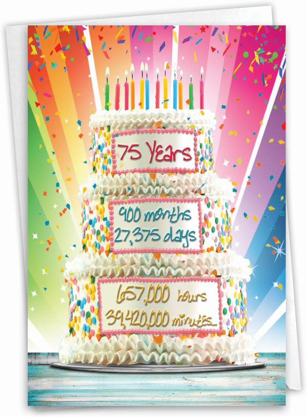 NobleWorks Funny 75th Birthday Card - 75 Year Old Humor Notecard for Milestone Birthdays Celebration