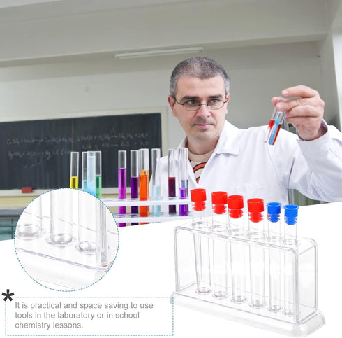 TEHAUX 1 Set Laboratory Tube Holder, Test Tube Rack Kit with Plastic Stand