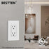 BESTTEN 15 Amp Decor Electrical Wall Outlet Receptacle, Non-Tamper-Resistant, 10 Pack, White
