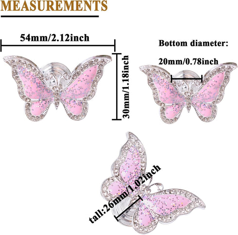 4 pcs Butterfly Handle Creative Cabinet Drawer Wardrobe Dresser Zinc Alloy Knob Furniture Door Single Hole Handle Door Handle (Pink Butterfly) by LLDYNW