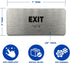 Exit Identification Sign - ADA Compliant, Raised Icons, Braille, Brushed Aluminum, 7"W x 3"H, Made in USA