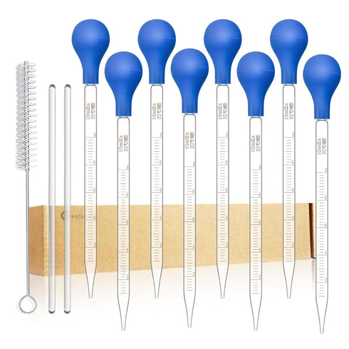 Droppers, 10ml Glass Graduated Pipettes, Lab Liquid Pipette (8)