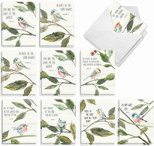 The Best Card Company - 20 Blank Notes with Envelopes, All Occasion Animal Assortment, 10 Designs