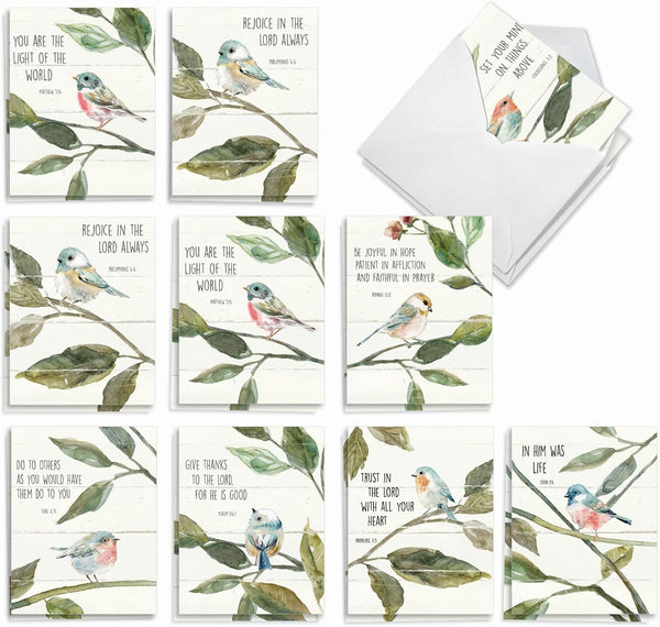 The Best Card Company - 20 Blank Notes with Envelopes, All Occasion Animal Assortment, 10 Designs