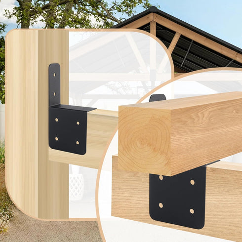 4 Pcs Joist Anchor Connector for 2"x 4" Post, Roof Tie Header Hanger for Outdoor House Carport Shed