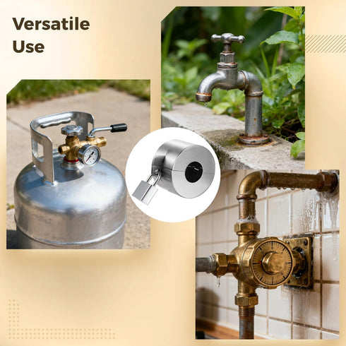 2 4 3 2 Pcs Outdoor Faucet Lock with Padlocks and Key, Water Spigot Lock, Stainless Steel, Anti-Theft Hose Bib Lock