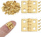 LiZEROGDAX 50Pcs Gold 10 x 8mm Mini Dollhouse Hinges 180 Degree Tiny Hinge