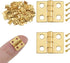 LiZEROGDAX 50Pcs Gold 10 x 8mm Mini Dollhouse Hinges 180 Degree Tiny Hinge