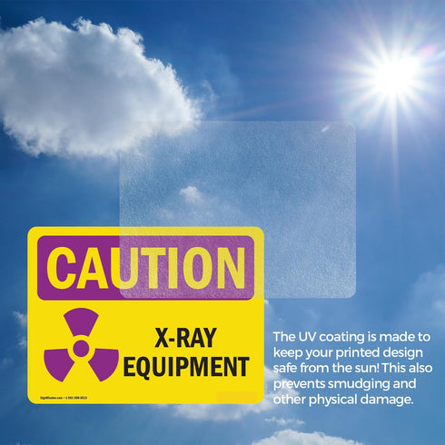 (2 Pack) OSHA Caution Radiation Sign, 7 Inch X 5 Inch Vinyl Label Decal Sticker, Weather Resistant, UV Protected