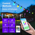 VOLIVO Bluetooth Outdoor Christmas Lights, 31.2ft Smart App Control, ICRGB Color Changing String Lights, 25 Dimmable