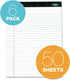 TOPS Docket Writing Tablet, 8-1/2 x 11-3/4 Inches, Perforated, White, Legal/Wide Rule, 50 Sheets, 6 Pads