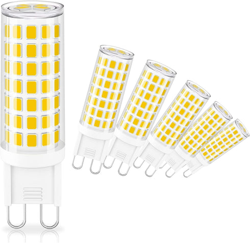 comzler G9 LED Bulb, 6W 4000K Natural Daylight, 60 Watt Halogen Equivalent, 600LM, Non-dimmable, 6 Pack