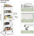 5-Tier Sywhitta Plastic Rolling Utility Cart with Handle, Multi-Functional Storage Trolley for Office, Living Room