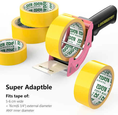 Rapid-Replace Packing Tape Dispenser Gun with Extra Blade and Tape, Lightweight Ergonomic 2IN(50mm) Heavy Duty Cutter