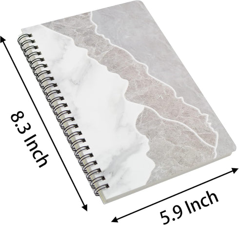 Yansanido Spiral Notebook, 8 Pcs A5 Marble Design Thick Hardcover 7mm College Ruled 80 Sheets -160 Pages Journals for Study and Notes (8 Style A5) by Yansanido