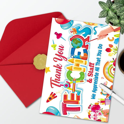 LiuuLi Funny Thank You Card, Cute Teachers Appreciation Cards Gift for School Staff Daycare Teacher, Teachers Day Gift