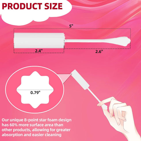 Calvana (40-Pack) Packaged White Drip Sticks for Females, Drip Stick Absorbing Sponge, Awkward Essentials, Soft