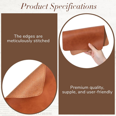 Psiriol 10.2 8.3 Inch, 1 Pack Leather Mouse Pad, Double Side Mousepad with Stitched Edge, Waterproof Gaming MousePads