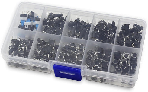 OCR 180Pcs Assortment Kit of 6x6mm Micro Momentary Tactile Push Button Switches, 10 Values