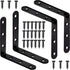4 Pcs Black L Bracket Corner Braces Stainless Steel 4" x 4"