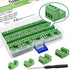 Tnisesm 21Pcs Screw Terminal Block Connector Kit, 5.08mm Pitch Pluggable (2Pin 3Pin 4Pin 5Pin) 300V 15A for 28-12AWG