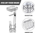 SOPOTUTU Metal Roll Paper Rack Iron Mesh Tissue Holder Freestanding Vertical Toilet Paper Stand with Shelf Black