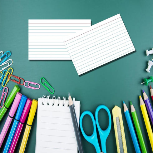 MEIOPUOYEAM 5x7 50 White Index Cards Ruled, Pcs File Note Cards, Lined Index Cards, Study Cards, Flashcards
