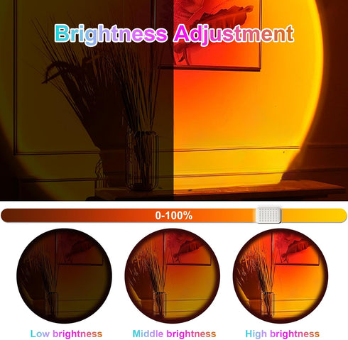 Sunset Lamp Projector with APP and Button Control, Multicolor Changing Projection Light Sunlight Lamp for Bedroom