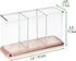 mDesign Plastic Organizer Cup Holder - Divided Storage Organizer for Desks, 3 Sections for Pens, Pencils, Markers,