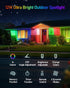 12W 120V Dimmable 2Pack HIBOITEC Christmas Spotlight Outdoor with Plug Timer Color Changing Landscape Lighting