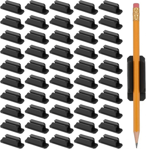 AOZUO 50 Pack Adhesive Pencil Holders for Desk, Silicone Flexible Adhesive Pen Holder