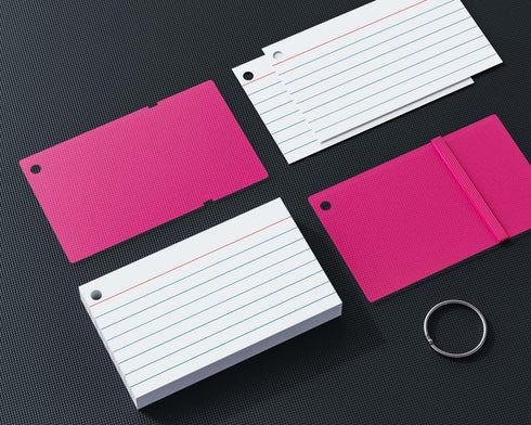 YIZUUN 3x5, 200 4 Packs 50 3x5 Index Cards Flash Cards with Ring, PCS, Ruled Note Cards, Flash Cards for Studying